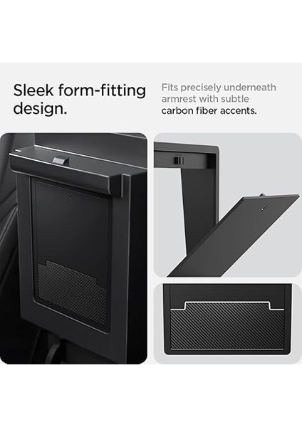 Tesla Model Y (2024-2023) & Model 3 (2023) Orta Konsol Gizli Saklama Kutusu TO221 Black - ACP04509 modelleri