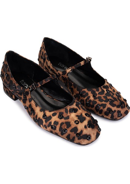 Kadın Hakiki Deri Leopar Babet Ayakkabı 735 8351 Bn Ayk SK25-26 Leopar fiyatları