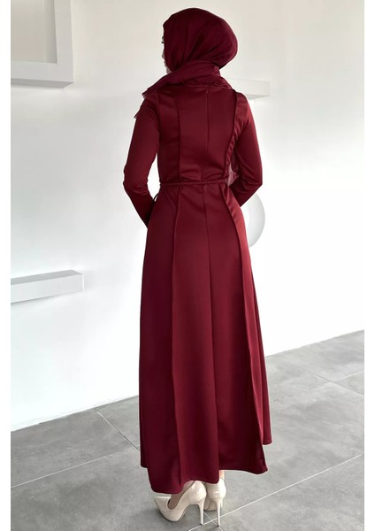 Bel Bağcıklı Tesettür Dalgıç Elbise P-00018950 fırsatları