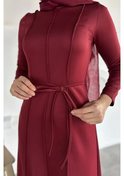 Bel Bağcıklı Tesettür Dalgıç Elbise P-00018950 indirimleri