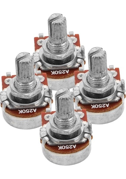 4 Adet Elektrik Gitar Bas Potansiyometresi: A250K Gitar Potansiyometresi 15 mm Şaftlı Metal Ton Düğmesi Enstrüman Için Ayarı