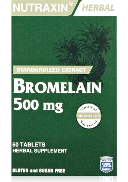 Herbal Bromelain 500 Mg Takviye Edici Gıda (1 x 60 Adet)