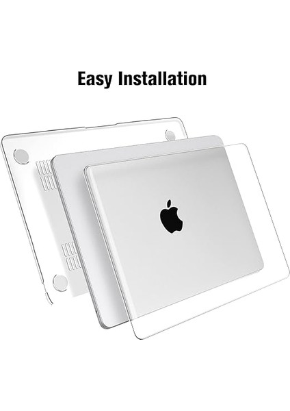 MacBook Air M4 M3 M2 13,6 Inç (2025-2022) A3240 A3113 A2681 ile Uyumlu, Ultra Ince Sert Kapak Koruyucu Kılıf Snap Case + Klavye Kapakları + Ekran Koruyucu Folyo, Şeffaf modelleri