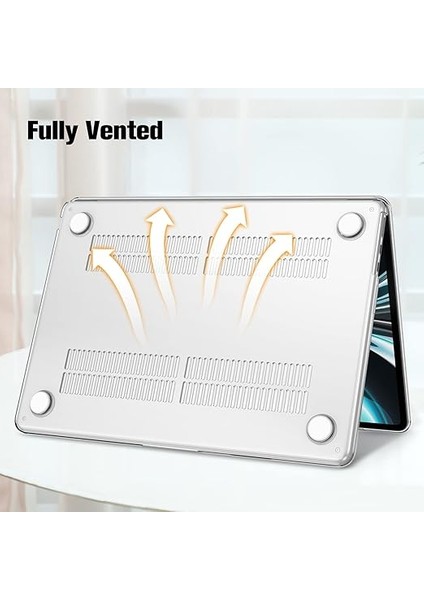 MacBook Air M4 M3 M2 13,6 Inç (2025-2022) A3240 A3113 A2681 ile Uyumlu, Ultra Ince Sert Kapak Koruyucu Kılıf Snap Case + Klavye Kapakları + Ekran Koruyucu Folyo, Şeffaf fırsatları