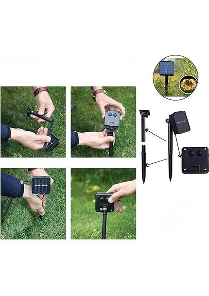 Güneş Enerjili Solar 10METRE Dış Bahçe Aydınlatma LED Su Geçirmez Bahçe Dekarasyon Sarı Işık fiyatları