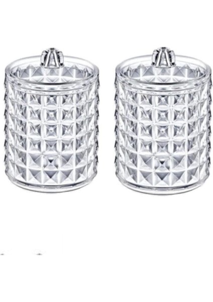 Up 2'li Silindir Pamuk Organizer - Diamond Serisi - Şık ve Pratik Pamuk Saklama Çözümü