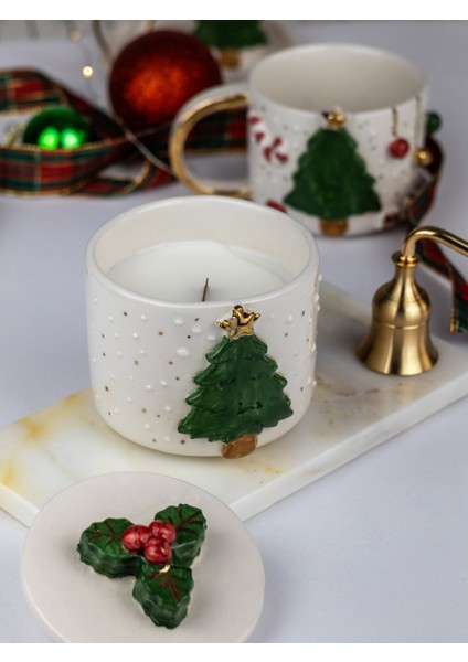 24K Altın Süslemeli Çam Ağacı Seramik Mumluk Yılbaşı Yeni Yıl Hediyesi fırsatları