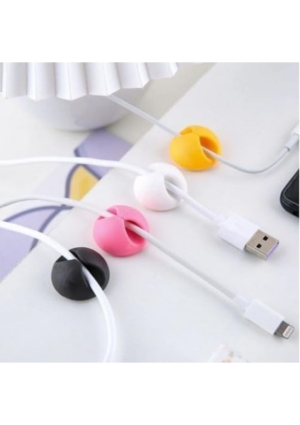 Siyah Beyaz Kablo Koruyucu Klipsi 10 Lu Set