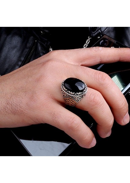 925 Ayar Gümüş Desen Motifli Erkek Model Yüzük indirimleri