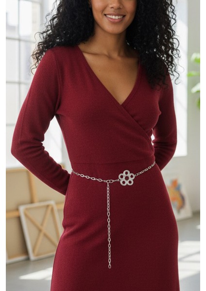 Pınkmark Kadın Gümüş Çiçek Ayarlanabilir Zincir Kemer PMKM25798 indirimleri