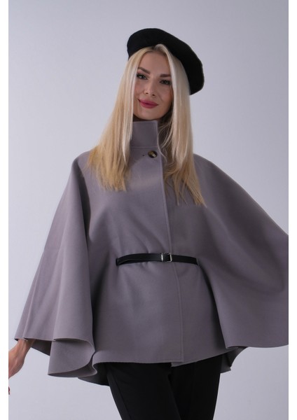 Gri Önü Tek Düğme Kapamalı Kemer Detaylı Panço 47122713.06 fiyatları