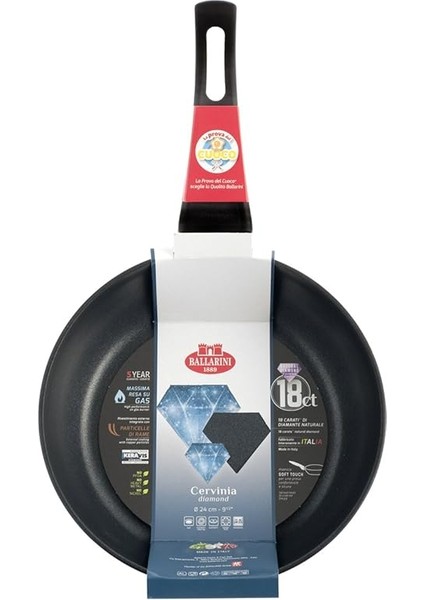 Cervinia Diamond Yapışmaz Tava, Yüksek, Alüminyum, Siyah 24 cm fiyatları