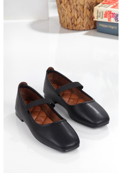 Beyaz Kare Burunlu Balerin Kadın Babet fırsatları