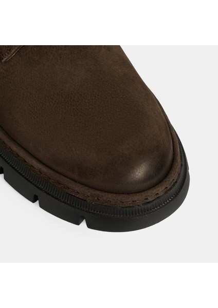 Erkek Kahve Bağcıklı Nubuk Deri Ayakkabı