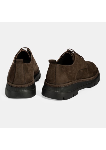 Erkek Kahve Bağcıklı Nubuk Deri Ayakkabı