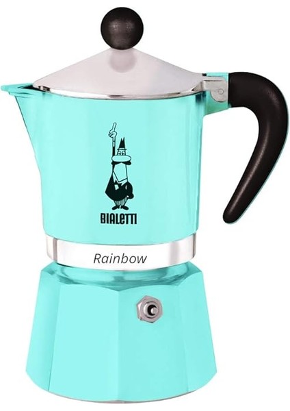 - Rainbow: 6 Cups Ocak Üstü Espresso Pişirici - 250ML - Açık Mavi Renk - Alüminyum Gövde - Patentli Güvenlik Valfi - Tüm Ocak Türleri Için Uygundur (Indüksiyon Hariç) fırsatları