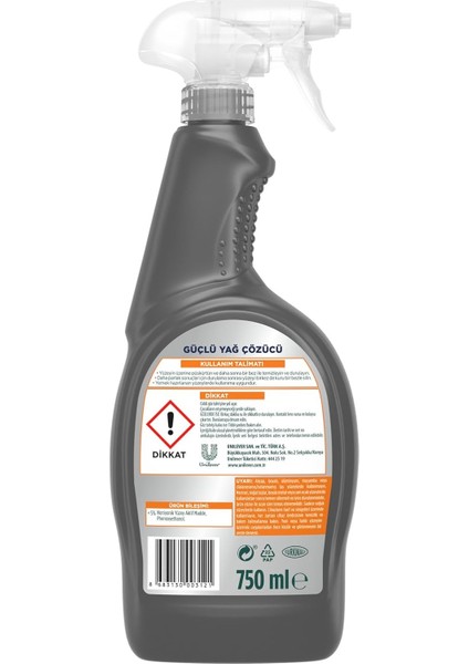 Profesyonel Güçlü Yağ Çözücü Sprey 750 ml indirimleri