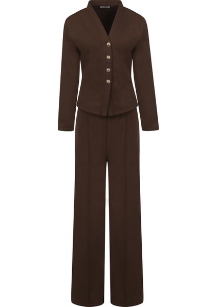 Cortina Set Düğmeli Şardonlu 3iplik Takım