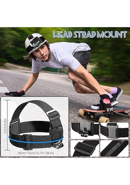 9'u 1 Arada Aksiyon Kamerası Aksesuar Seti, Göğüs Kemeri Tutucu Dış Mekan Spor Kıyafeti Gopro Hero 10/9/8/7/6/5/4 INSTA360 Djı Sjcam Apeman Akaso ve Diğer Spor Türleri Kamera ile Uyumlu modelleri