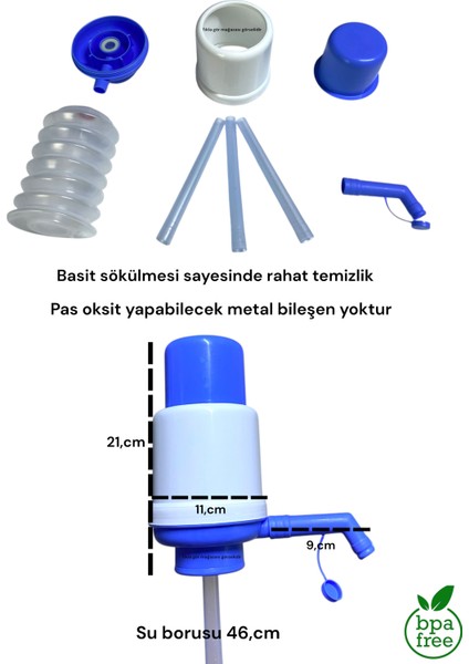 19LT Pet Şişe Damacana Su Pompası Manuel Basmalı Sök Tak Metalsiz Su Pompa fiyatları