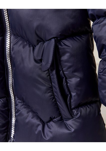 Kız Bebek Kapüşonlu Fermuarlı Şişme Mont 51351 modelleri