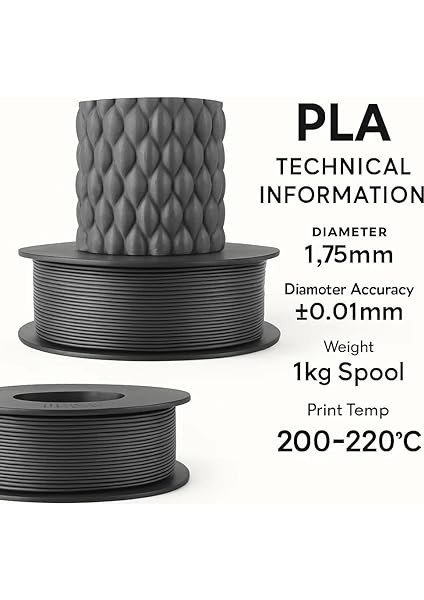 Pla+ Filament 1.75MM 1 kg - Gümüş Gri fiyatları