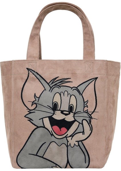 Kadın Vegan Krem Large Tote Bag - Warner Bros Smiles And Whiskers Tasarım fiyatları