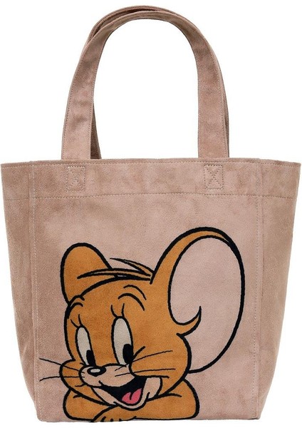 Kadın Vegan Krem Large Tote Bag - Warner Bros Smiles And Whiskers Tasarım fırsatları