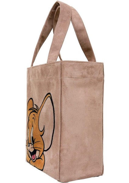 Kadın Vegan Krem Large Tote Bag - Warner Bros Smiles And Whiskers Tasarım indirimleri