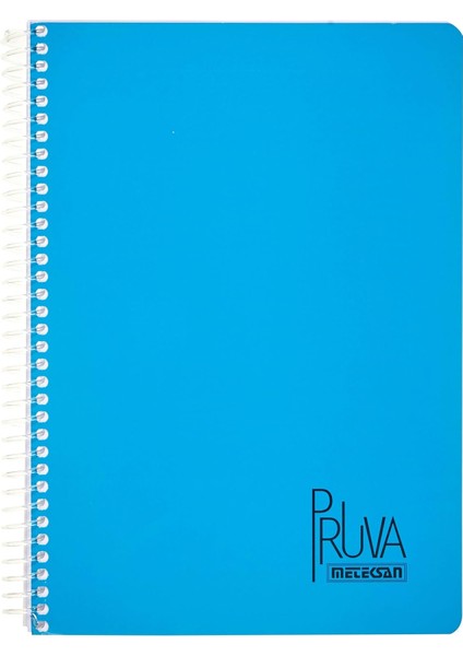 Pruva A4 Pet Spiralli Karton Kapaklı Defter 144 Yaprak - - Mavi