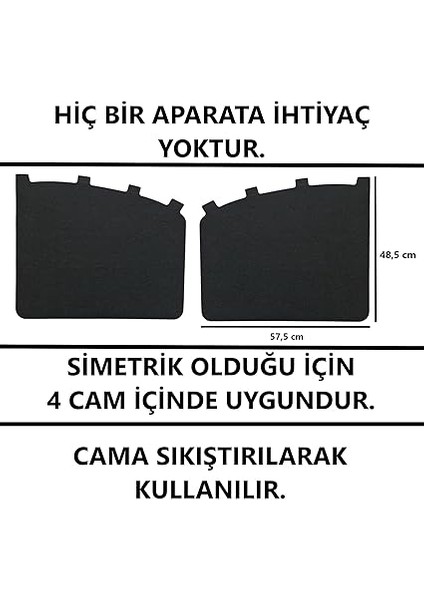 Güneşlik Perde Yan Cam Güneş Önleyici Aksesuar Siyah Keçe Tüm Araçlar Için 1 Adet modelleri