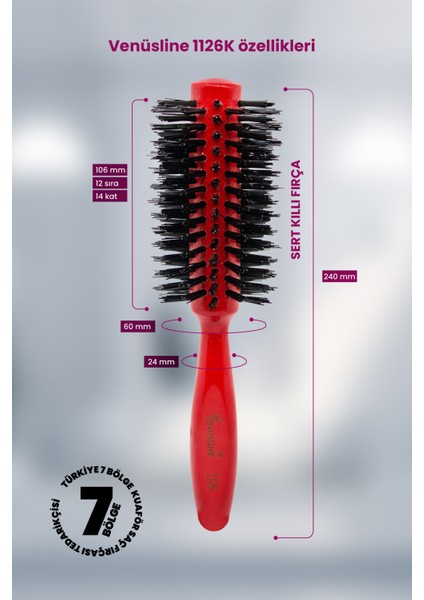 Venüsline 1126 K Sert Kıllı Orta ve Uzun Boy Saçlar Için Düz ve Dalgalı Fön Fırçası fırsatları