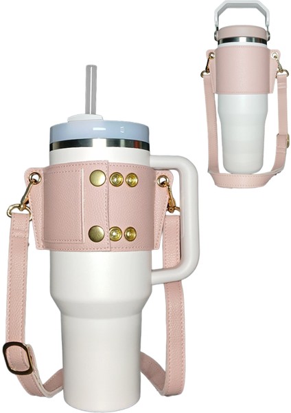 Termos Taşıma Çantası Askısı Omuz Askılı 1.18 Lt ve 0.89 Lt ile Uyumlu Vegan Deri Ayarlanabilir Ölçü 40OZ 30OZ