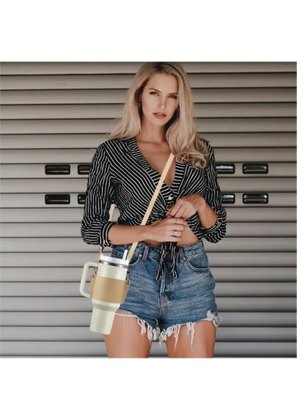 Termos Taşıma Çantası Askısı Omuz Askılı 1.18 Lt ve 0.89 Lt ile Uyumlu Vegan Deri Ayarlanabilir Ölçü 40OZ 30OZ modelleri