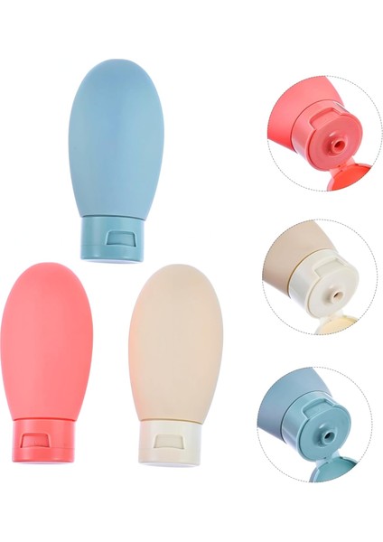 Kyrotech 3’lü Seyahat Tipi Doldurulabilir Şişe Seti – 60 ml Boş Krem ve Şampuan Kabı, Sızdırmaz Kapaklı, Taşıma Çantalı, Kozmetik, Losyon ve Jel Için Uygun fiyatları