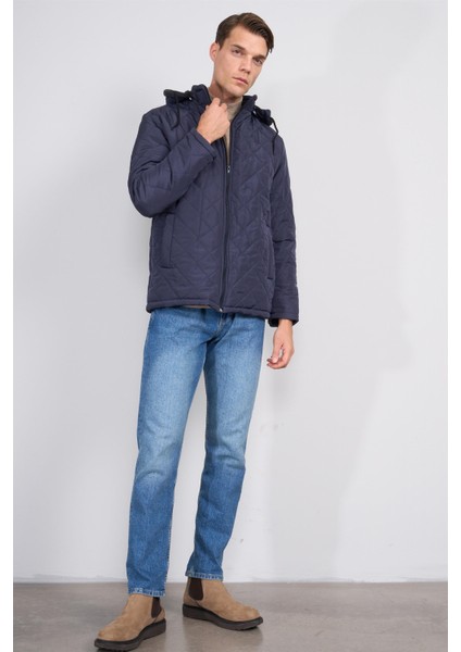 1001 Lacivert Erkek Promosyon Kapüşonlu Kapitone Mont fiyatları