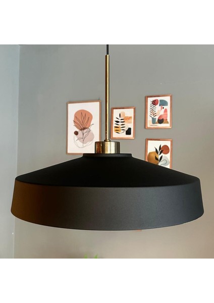 Açe Siyah Tekli Ince Eskitme Başlık Avize Retro Sarkıt Ofis Showroom Salon Mutfak Avizeleri