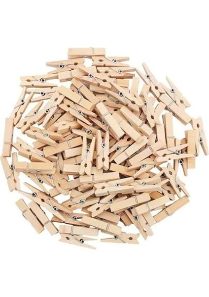 Home 24 Adet Mini Ahşap Not Mandalı,not Tutucu Dekoratif Mandal Çalışma Odası Ev Ofis Için Küçük Mandallar (Natural)