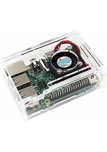 Pi 4 Soğutma Fanlı Şeffaf Kutu