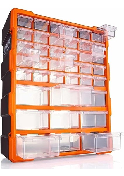 Bag Mono Blok Çekmece Seti 39'lu Büyük Boy Hobby Organizer Seti Vida Dübel Kutusu Takı Kutusu ASR6001