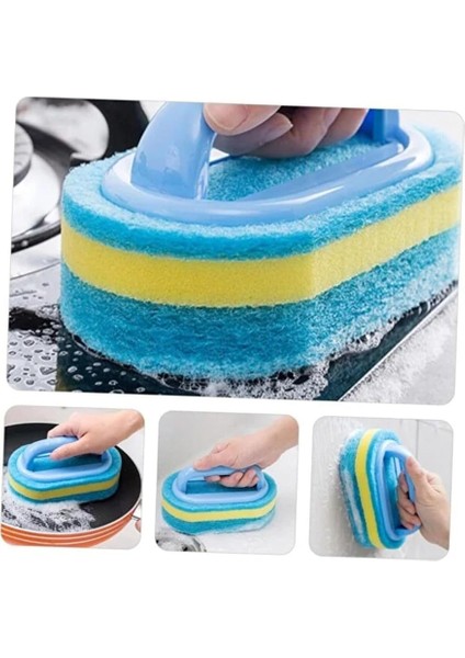 Dayanıklı Sünger Fırça 3 Katlı Lavabo Mutfak Banyo Bulaşık Yıkama Fırçası 3 Katlı Fırça fiyatları