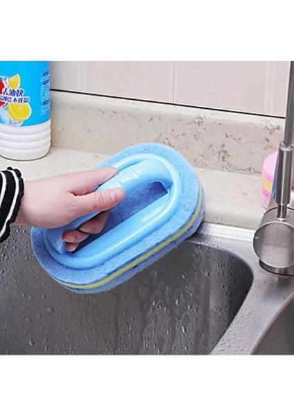 Dayanıklı Sünger Fırça 3 Katlı Lavabo Mutfak Banyo Bulaşık Yıkama Fırçası 3 Katlı Fırça fırsatları