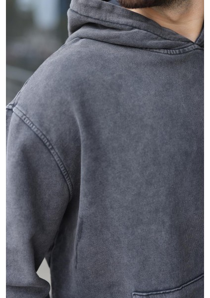 Siyah Kanguru Cep Kapüşonlu Erkek Eşofman Takımı E7341 modelleri