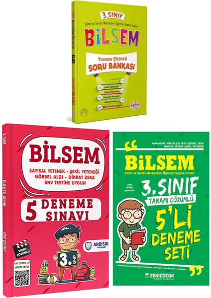 3. Sınıf BİLSEM Soru Bankası ve Deneme Seti