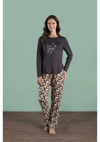 1981 Uzun Kollu Bayan Pijama Takım