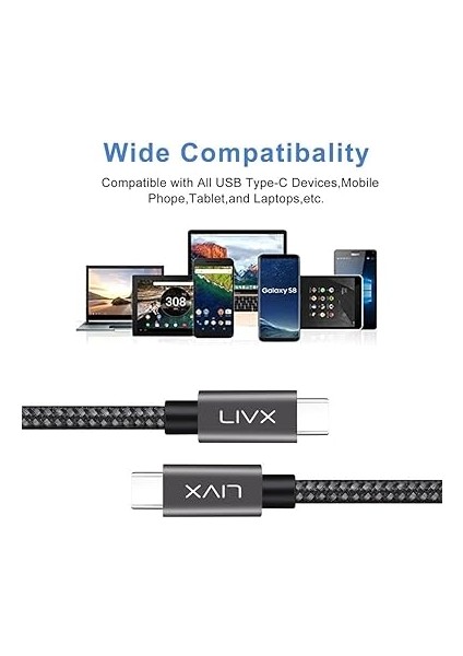 Solid 100W 5A Type C To Type C 3 Metre Hızlı Şarj ve Data Kablosu Halat Örgülü Space Gray fırsatları