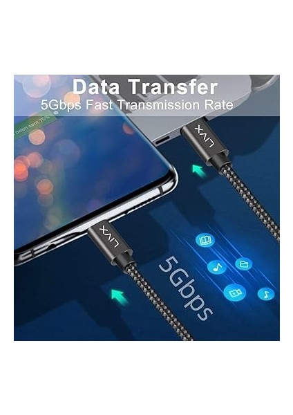 Solid 100W 5A Type C To Type C 3 Metre Hızlı Şarj ve Data Kablosu Halat Örgülü Space Gray indirimleri