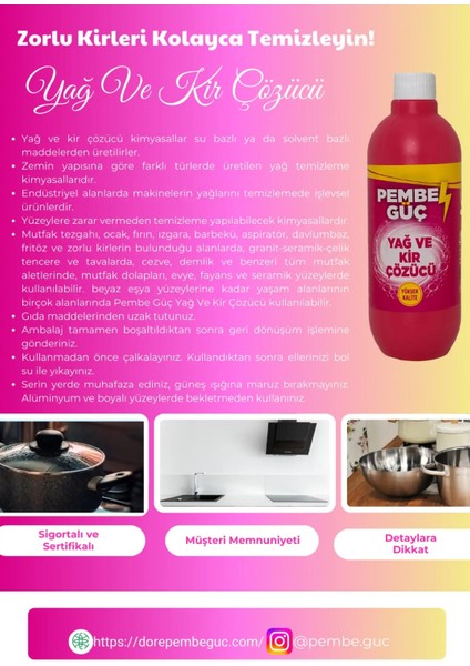 Konsantre Yağ ve Kir Çözücü 500 ml x 3 Adet fiyatları