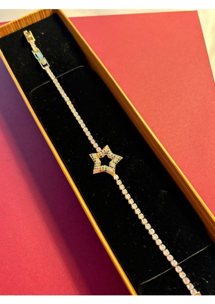 Çelik Renkli Zarif Yıldız Gold Suyolu Hediyelik Bileklik fiyatları