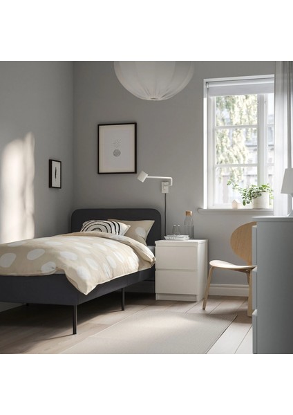 Slattum Tek Kişilik Karyola Vissle Koyu Gri 90 x 200 cm modelleri